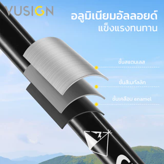 Vusign ไม้เดินป่า ไม้เท้าเดินป่า ไม้เท้าช่วยเดิน น้ำหนักเบา สามารถปรับยืดหดได้ใช้ง่าย Trekking Pole