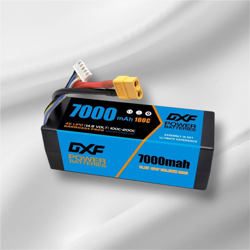 DXF 7000mah 7.4V (2S) / 11.1V (3S) /  14.8V (4S) 100C-200C hardcase  แบต ลิโพ รถ บังคับวิทยุ