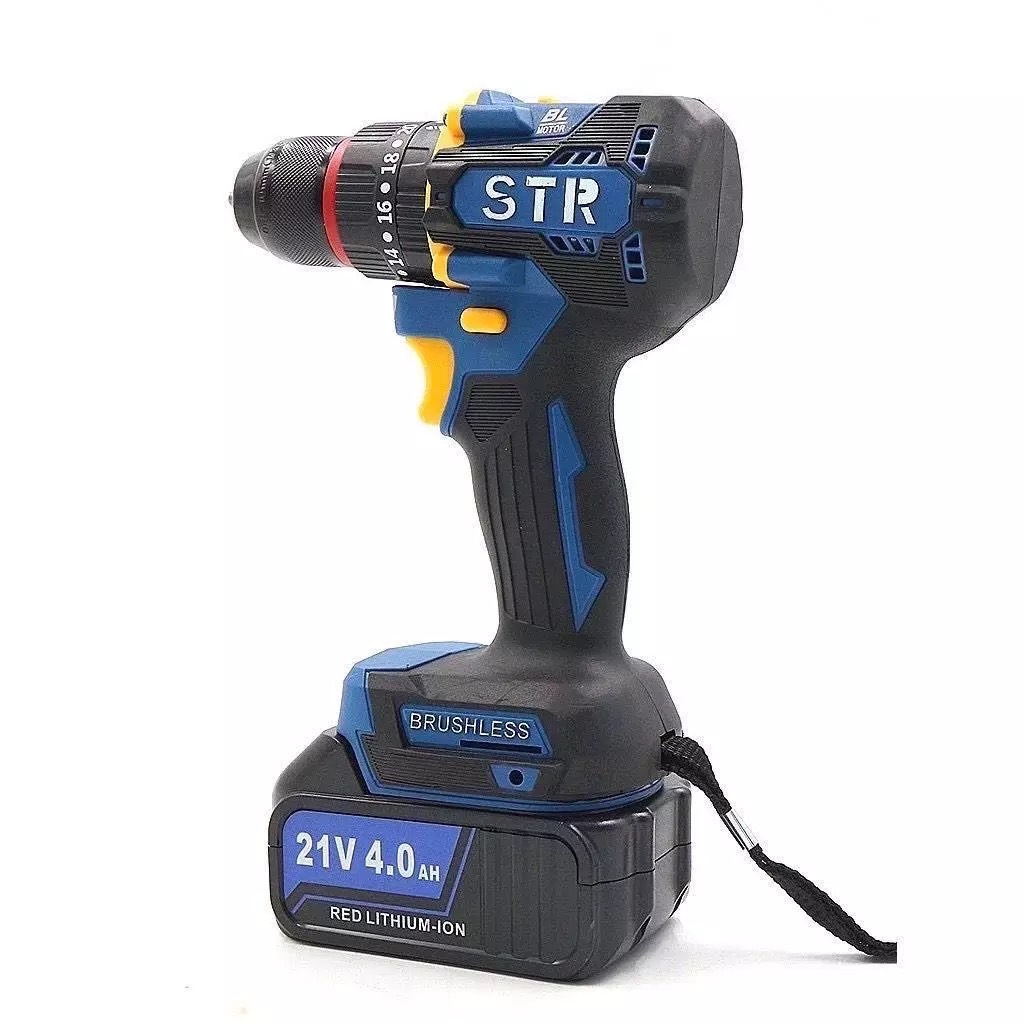STR สว่านไร้สาย 3 ระบบ เจาะปูนได้มอเตอร์บลัสเลสแท้ รุ่น 21V แบตเตอรี่ใหญ่  มี LED ส่องสว่างเวลาใช้งานในที่มืด ราคา ถูกที่สุด ดีลบีเคเค แกลเลอรีภาพที่ 6