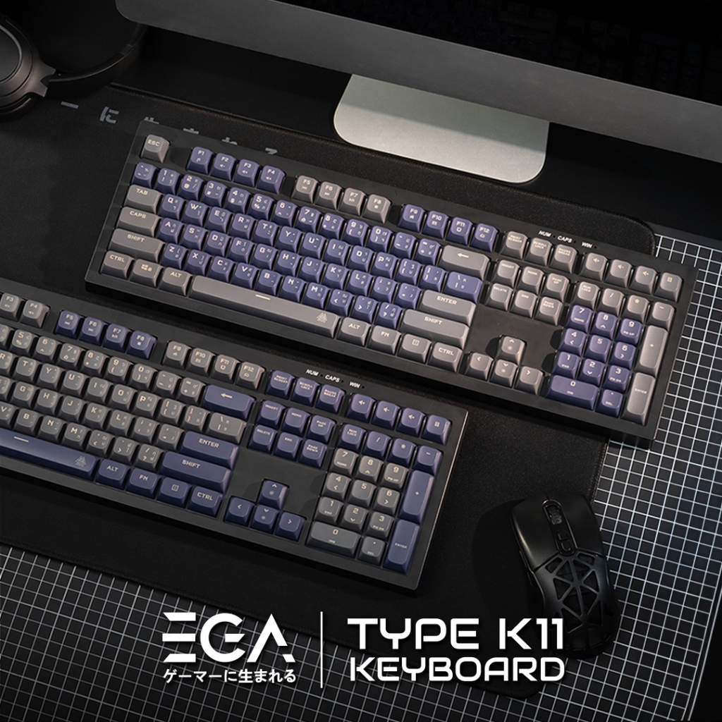 EGA Type-K11 Keyboard Gaming Membrane/Rubberdome Switch ปุ่มยาง เสียงเงียบ
