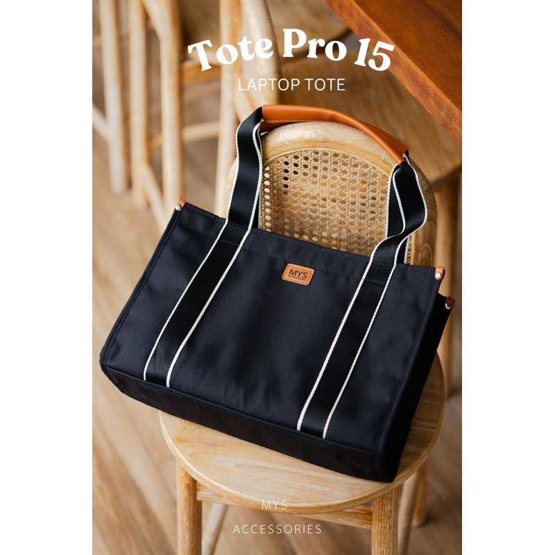 Tote Pro 15" Laptop Tote กระเป๋าผ้าแคนวาสกันน้ำ ไซส์ใหญ่ ใส่แลปทอป และ iPadได้