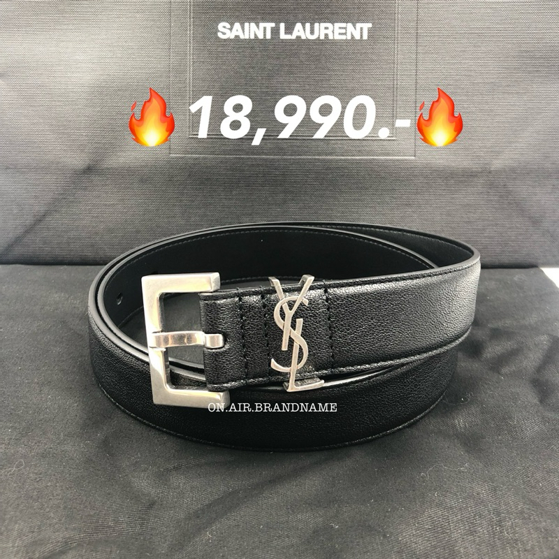 New ysl belt 3 cm. shw เข็มขัด ดำเงิน รุ่นนี้ฮิตสุดๆ