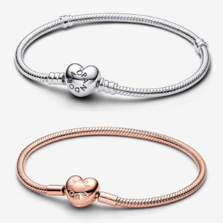 กำไลPandora Pandora Bracelet Heart Clasp เงินS925 สร้อยหัวใจ…