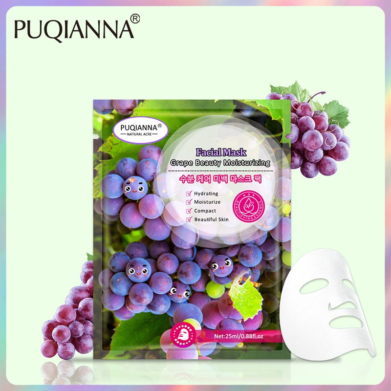 PUQIANNA มาส์กหน้าให้ความชุ่มชื้นสารสกัดจากองุ่นบำรุงผิวหน้า