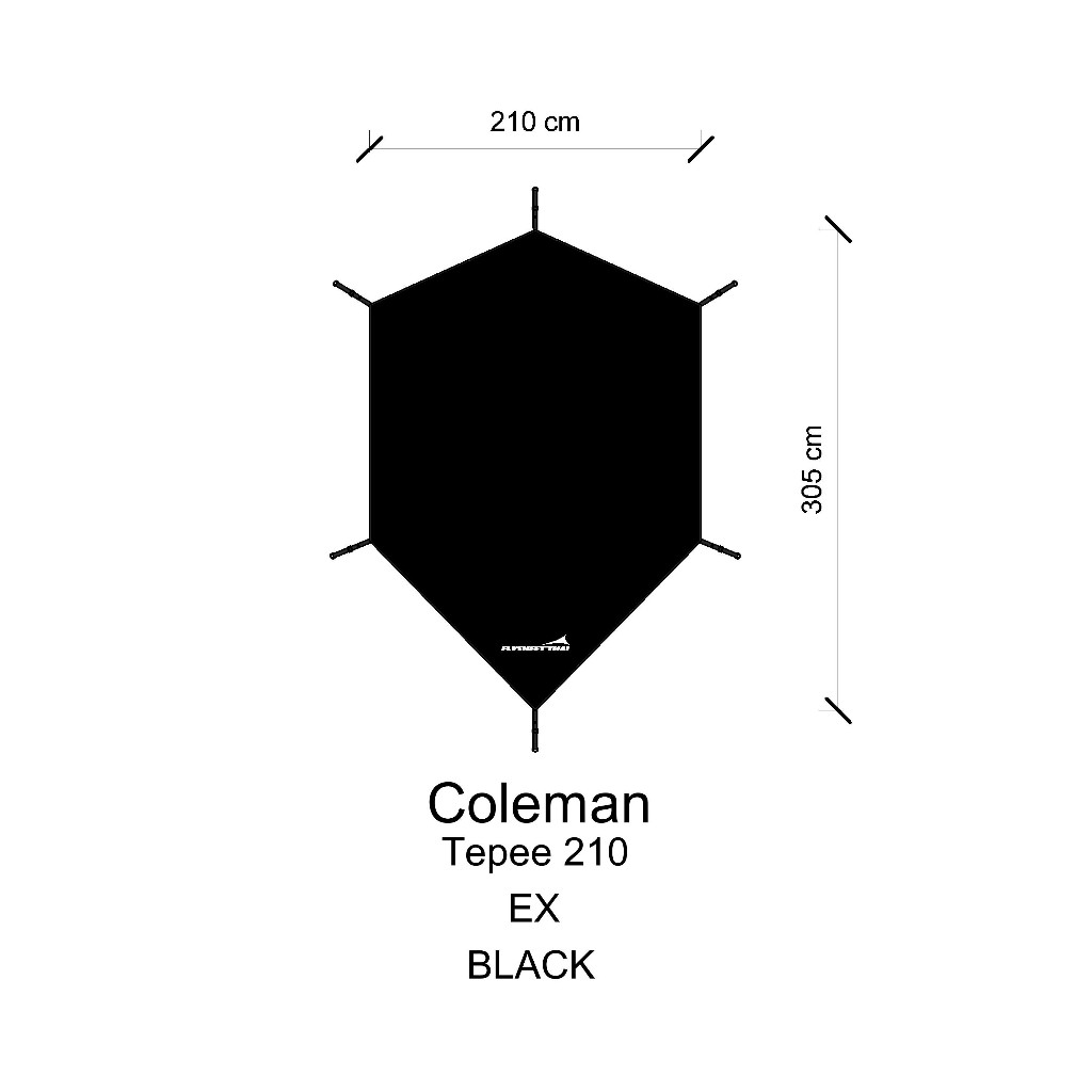 กราวชีท Coleman Tepee210 EX ผ้าปูรองเต้นท์ ตรงรุ่น เสริมยื่นหน้า