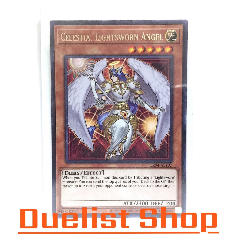 Celestia, Lightsworn Angel (R) Monster Light Level5 [Fairy/Effect] ชุด CR04-AE107 การ์ดยูกิโอ (Yu-Gi