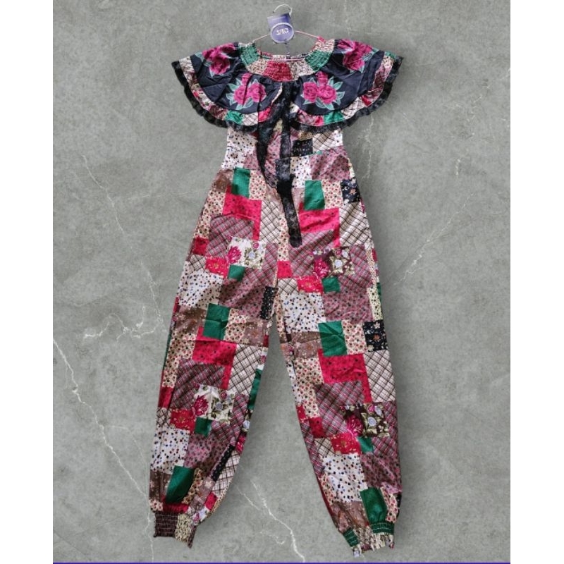 762💘มีM[ปกติ]จั๊มกางเกงขายาวแนววินเทจพิมลาย