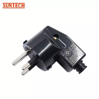 SUNTECH รุ่น TL3316 ปลั๊กเสียบแบบงอ ตัวผู้ เต้าเสียบ 3ขา สีดำ, สีขาว มาตรฐาน มอก.166-2549