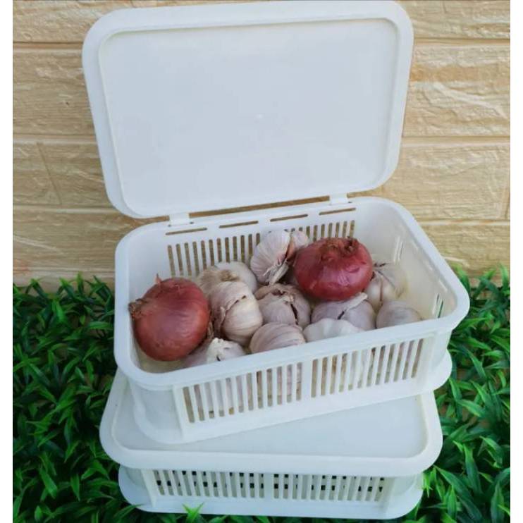 (2ใบ)กล่องใส่ของแห้ง กล่องใส่ช้อนส้อม กล่องอเนกประสงค์มีฝาปิดวางซ้อนกันได้
