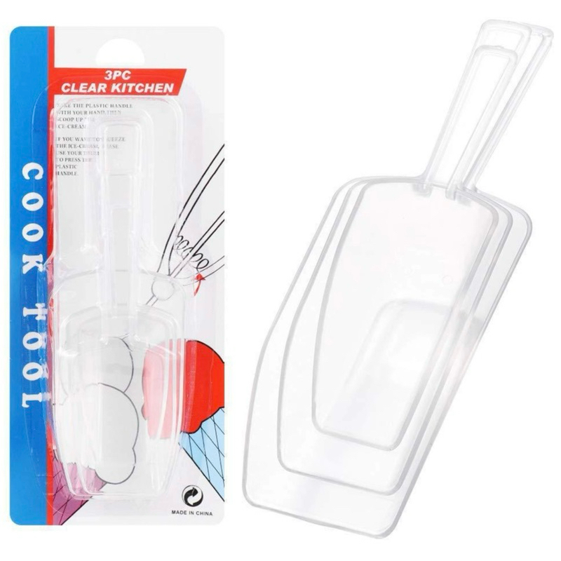 ที่ตักน้ำแข็งพลาสติก 1 แพ็ค 3 ชิ้น ที่ตักเอนกประสงค์ The Plastic Handles