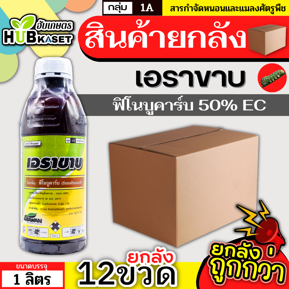 💥💥 สินค้ายกลัง 💥💥 เอราขาบ 1ลิตร*12ขวด (ฟิโนบูคาร์บ) เพลี้ยกระโดด เพลี้ยไฟ เพลี้ยไก่แจ้ มวนเขียว มวนลำไย แมลงสิง