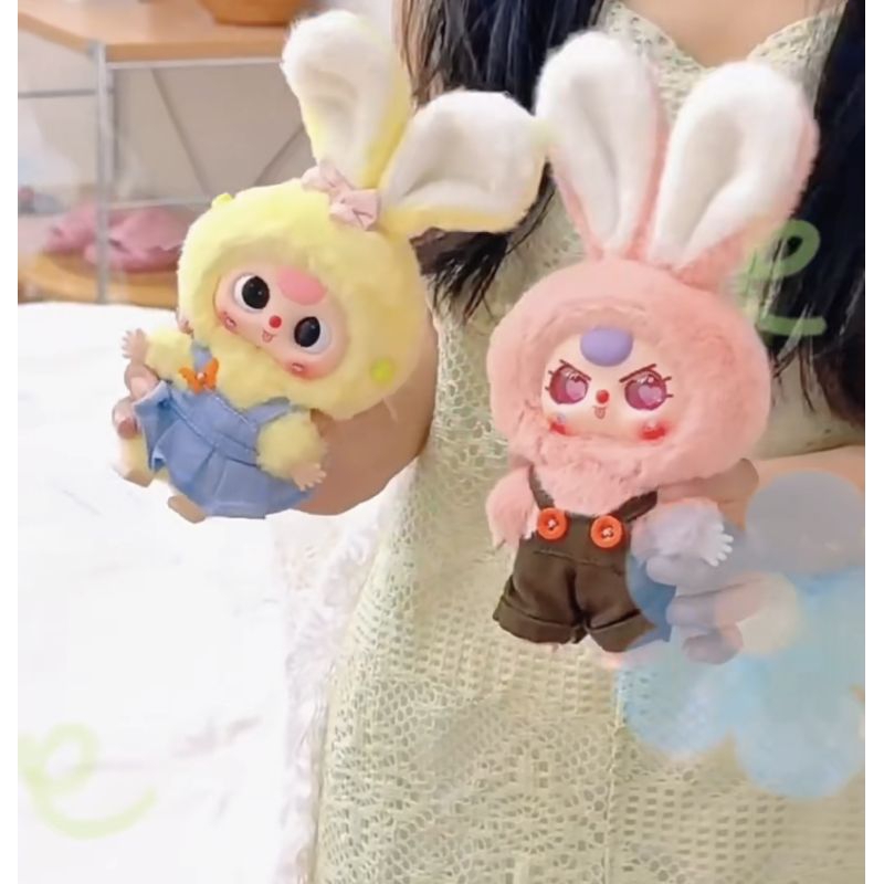 COD พร้อมส่งไทย เลือกสีตัวได้ baby three macarons มีตาน้ำ ตาหัวใจ น้องกระต่ายมาการอง