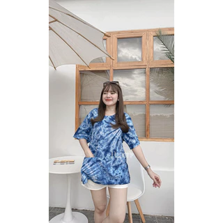 เสื้อมัดย้อมมีแขนเนื้อผ้าcotton เสื้อเดี่ยว