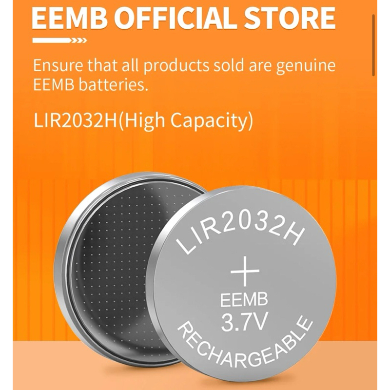New ! CR2032 แบบชาร์จ High capacity 70mAh Rechargeable Button Batteries 3.7v  LIR2032H LIR 2032 Coin