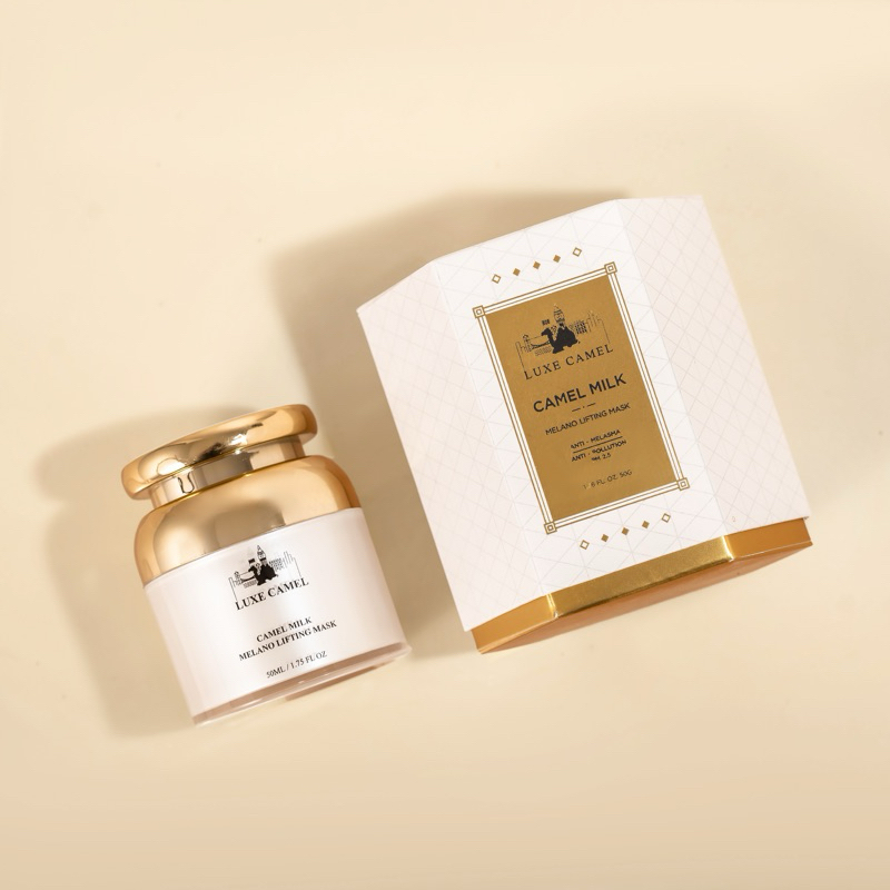 (ของแท้10ปี + พร้อมส่ง) 1 แถม 1  LUXE CAMEL MELANO LIFTING MASK 50ml. ราคา ถูกที่สุด ดีลบีเคเค แกลเลอรีภาพที่ 2