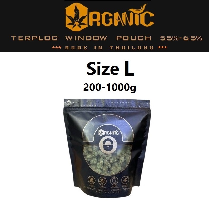 มาใหม่! ส่งไว! ถุงบ่ม Organic Size L ( 1 กิโล ) ถุงบ่มสมุนไพร โฉมใหม่ดำด้าน ความจุ 500-1000G
