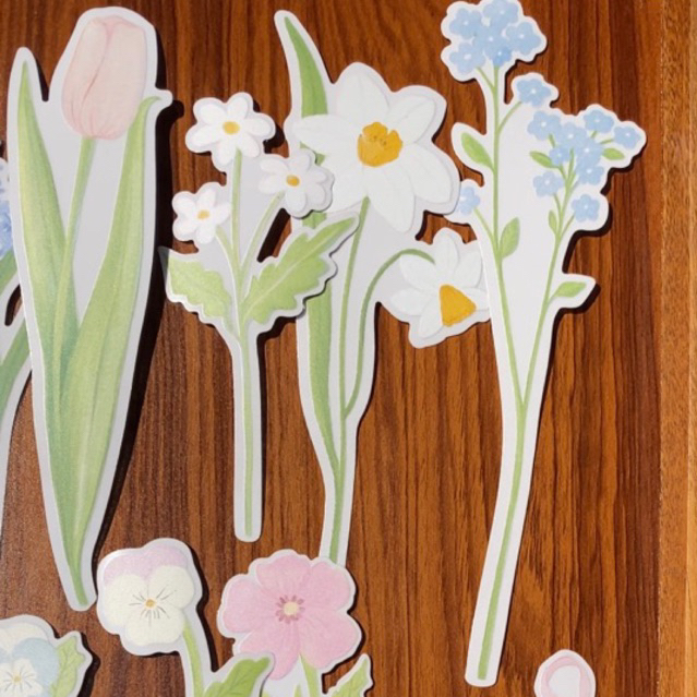 [Take Time To Make Kraam] Flowers Big sticker สติ๊กเกอร์PVCกันน้ำ ชิ้นใหญ่