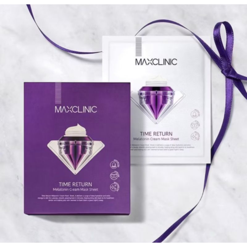 [มาส์กหน้าเมลาโทนิน] Maxclinic Time Return Melatonin Cream Mask Sheet (4 sheets)