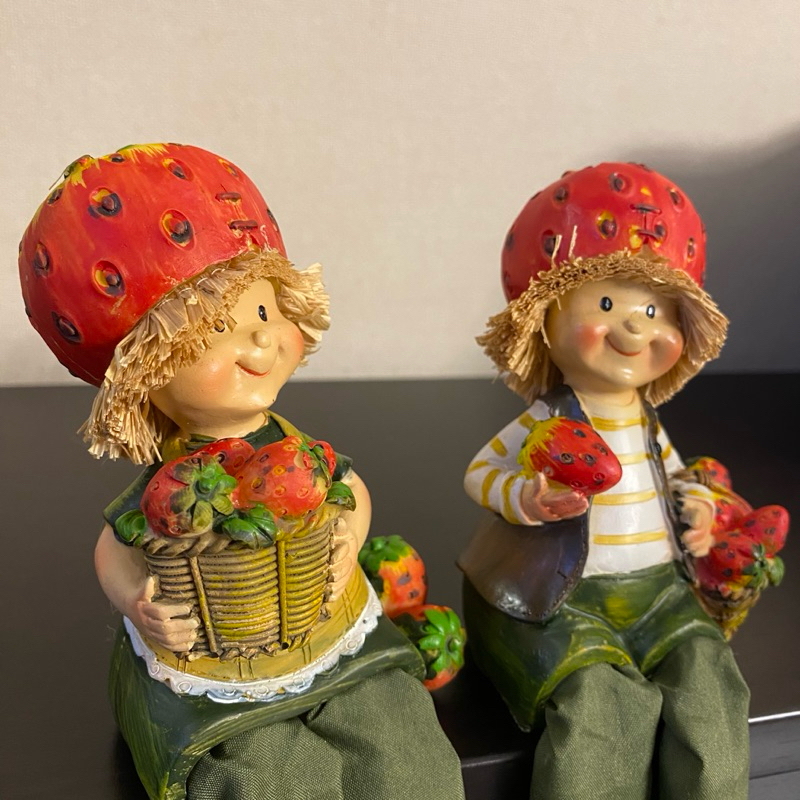 Kentoyshop ตุ๊กตาเรซิ่นนั่งห้อยขา หัวสตอร์เบอรี่ หัวกล้วย สูง 19 ซม.(ราคาต่อคู่) - รูปที่ 6