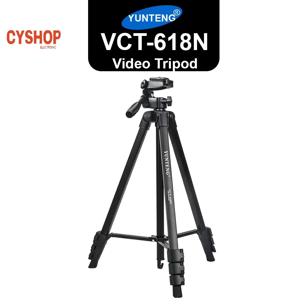YUNTENG Video Tripod  VCT-618N สูง 183CM ขาตั้งกล้อง3ขา  ขาตั้งกล้องพาโนรามา 360 องศา อุปกรณ์เสริมถ่ายภาพ