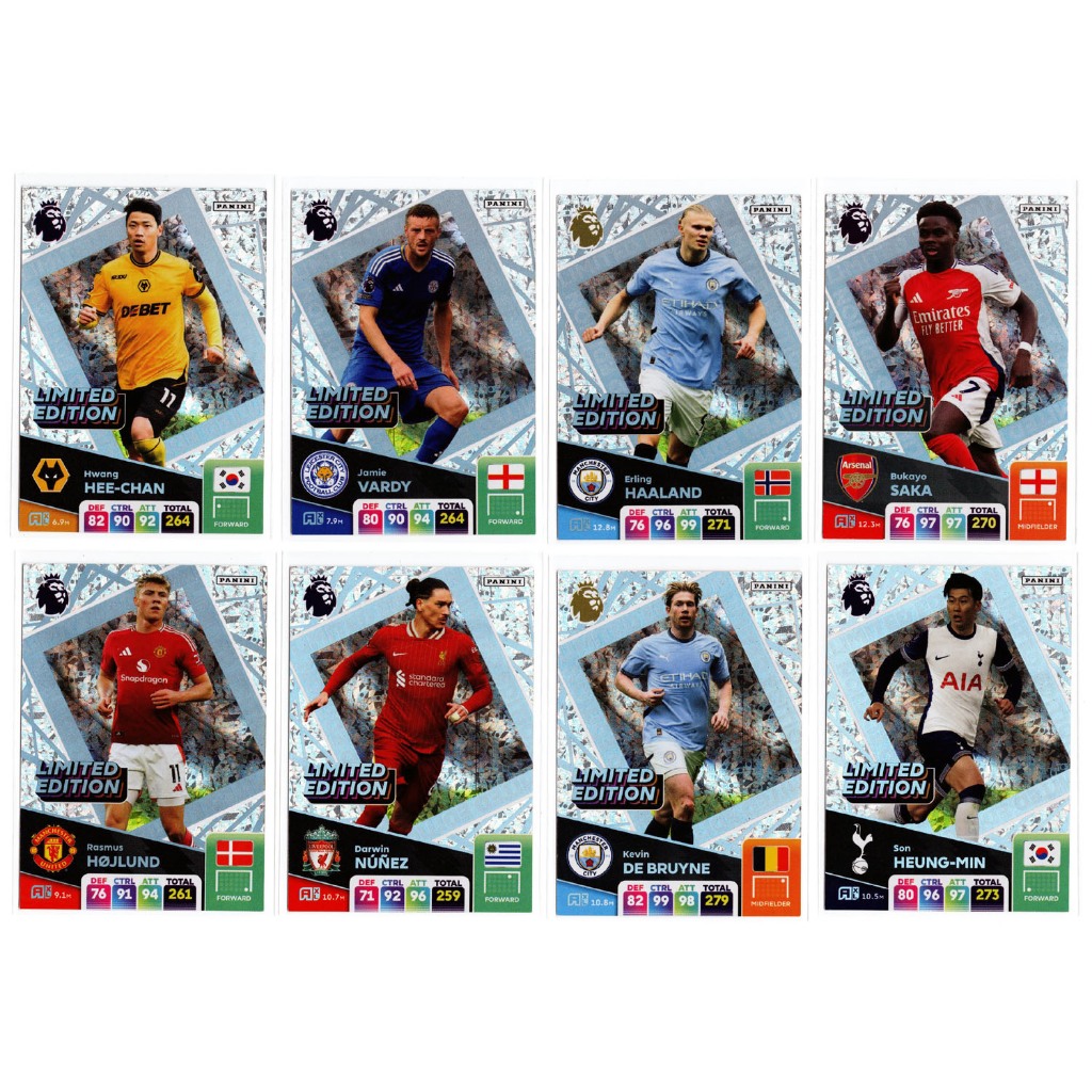 การ์ดฟุตบอล Panini Premier League 2024/25 Adrenalyn XL การ์ดพิเศษ Limited Edition, Excellence, Limited Signature