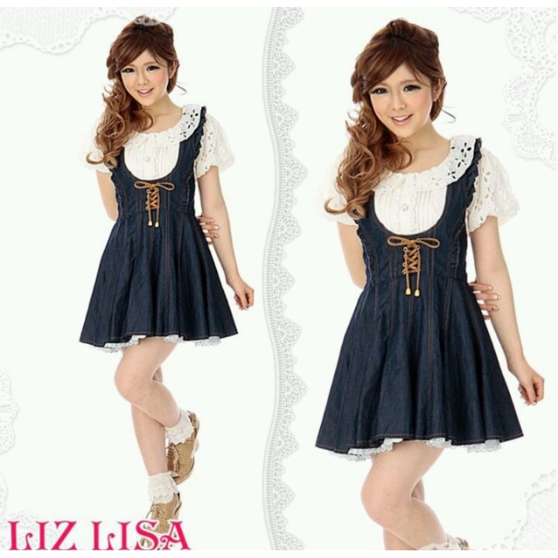 เอี๊ยมยีนส์ Lizlisa สวยมากๆค่ะสายแบ๊วควรมีไว้ครอบครอง😘💕แบรนด์ญี่ปุ่น 🇯🇵แท้