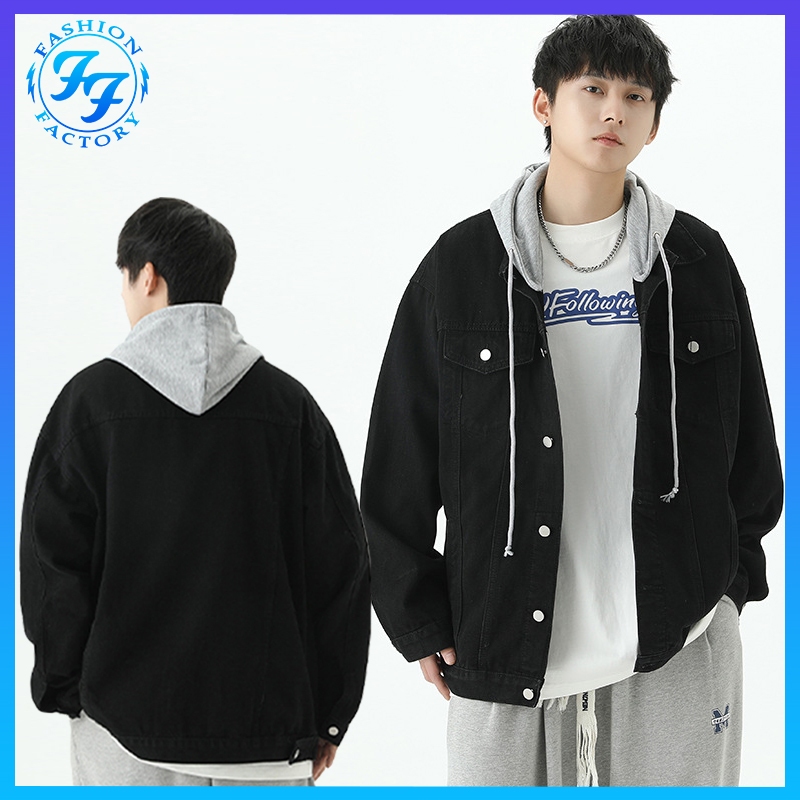 COD(THสปอต )เสื้อเเจ็คเกตยีนส์ผู้ชายผ้ายีนส์สีพื้น