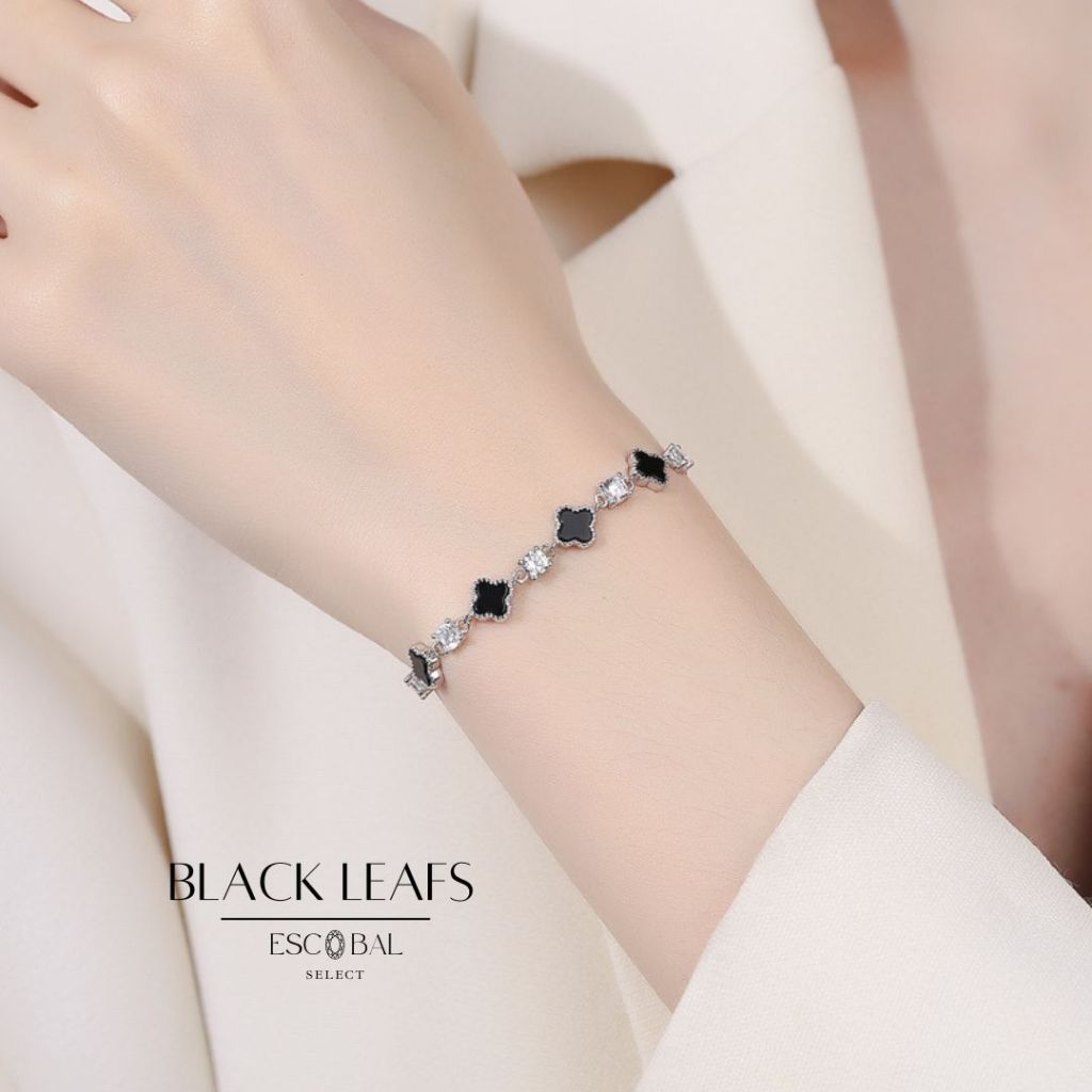 ESCOBAL กําไลเงินแท้ Black Leafs สร้อยข้อมือเพชร her bracelet สร้อยข้อมือยอดนิยม Valentine ของขวัญ