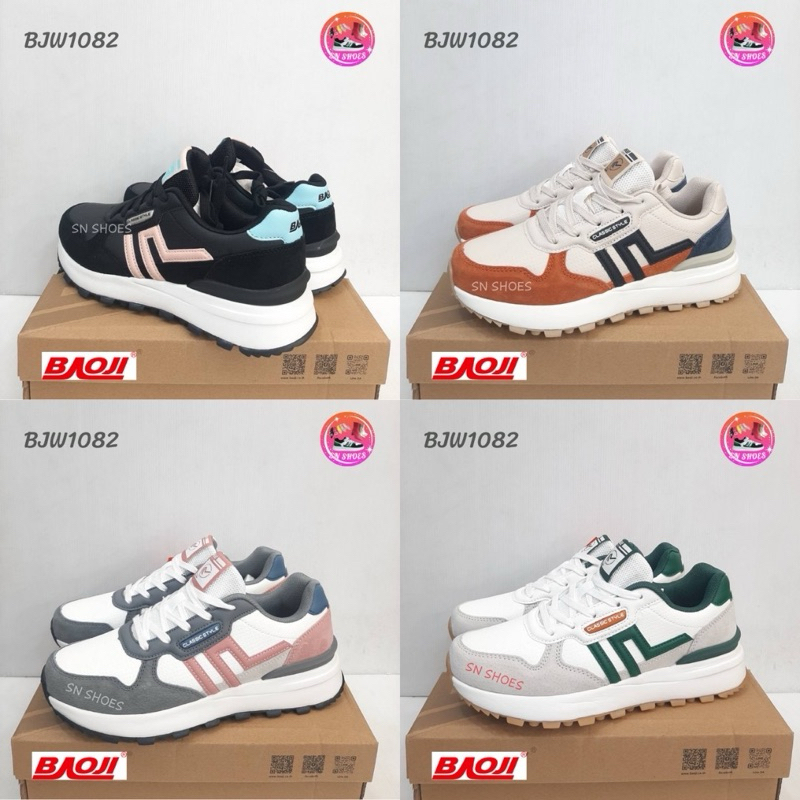 รองเท้าผ้าใบ BAOJI เเท้100% BJW1082รองเท้าผ้าใบผู้หญิง ไซร้ 37-41