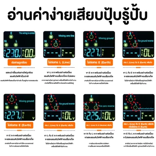 SUMO เครื่องตรวจเช็คเต้ารับไฟฟ้า รุ่น 107 อ่านค่าง่าย ตรวจเช็คระบบกันไฟรั่ว (RCD) ตรวจจับวงจร
