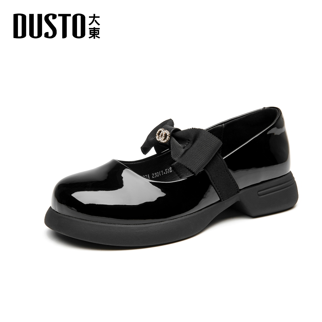 DUSTO รองเท้าแมรี่เจน หน้าโบว์ ส้นเตี้ย เสริมส้น 3.6cm สีพาสเทลละมุน ฤดูกาล2025 รุ่นพิเศษดีเทลลายทันสมัย