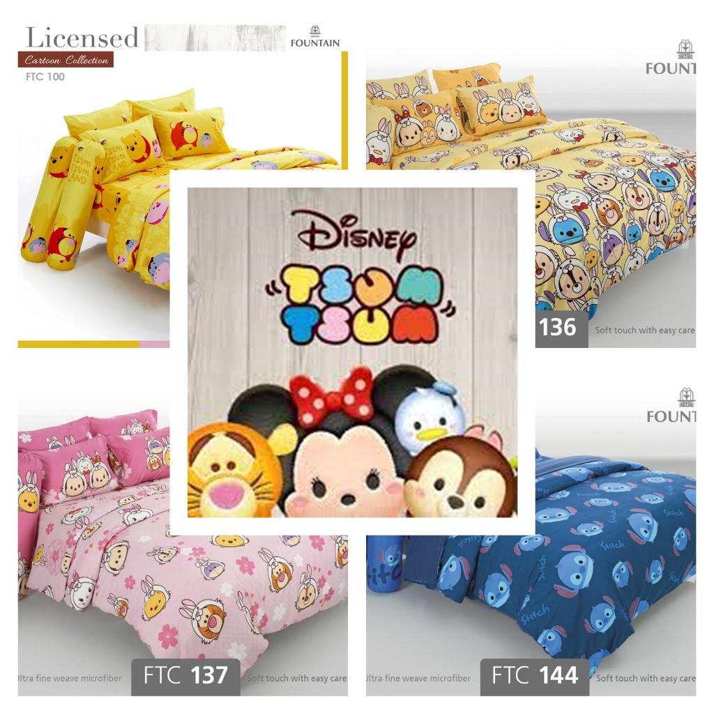 ผ้าปูที่นอน ลาย Tsum Tsum/Fountain V.17