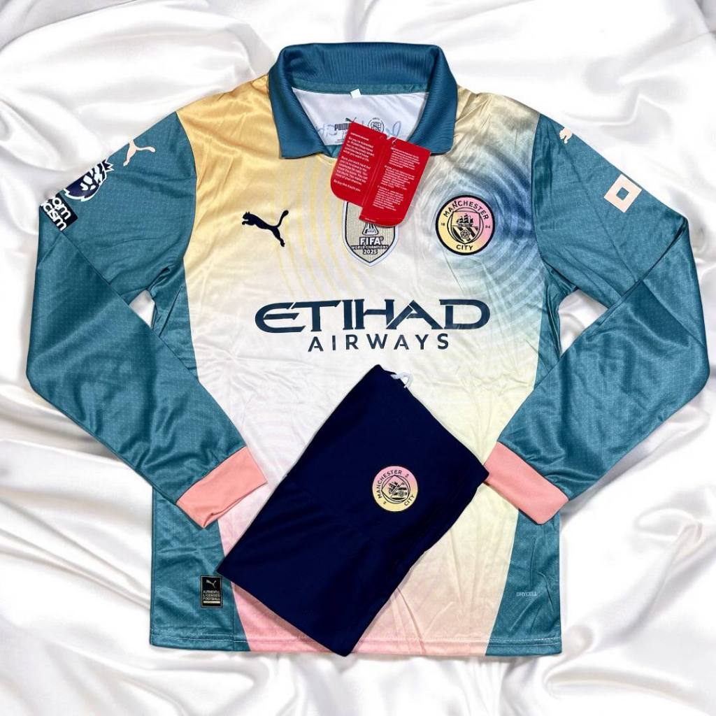 เสื้อฟุตบอล ทีมMancity แขนยาว เสื้อพร้อมกางเกงชุดกีฬาใหม่ล่าสุด 2024/25 เนื้อผ้าดีใส่สบาย