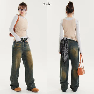 Bemingjeans003(XS-4XL) - Beming Straight Cut Jeans ขากระบอกกลางทรงตรง
