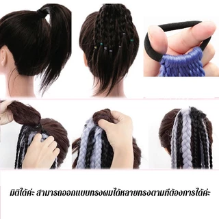 In Beauty ยางรัดผมสีรุ้งสำหรับเด็ก,ที่จับผมหางม้าน่ารักเชือกยางที่คาดผมอุปกรณ์จัดแต่งทรงผม（ยาวประมาณ 35 ซม）