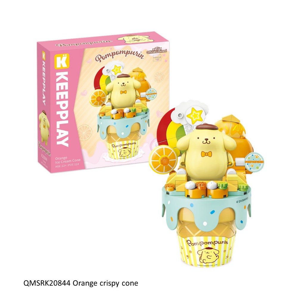 Keepplay (คีปเพลย์) บริคตัวต่อ Sanrio Pompompurin Orange crispy coneรหัส QMSRK20844