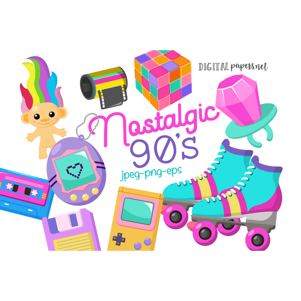 ตัวรีดติดเสื้ออักษร (159)  F.232  ลาย ยุด90 วันรุ่น90 Nostalgic 90s  รีดง่ายรีดติดทุกเนื้อผ้า