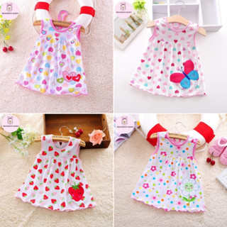 ชุดเดรสพิมพ์ลายการ์ตูนสำหรับเด็กผู้หญิง พร้อมส่ง เดรสเด็ก เส…