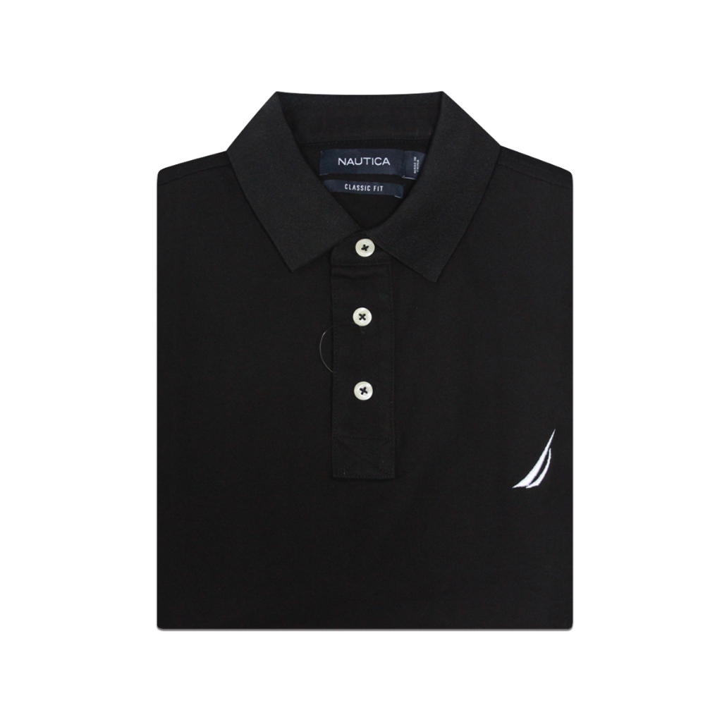 NAUTICA POLO SHIRT เสื้อโปโลนอติก้า K37502 สีดำ
