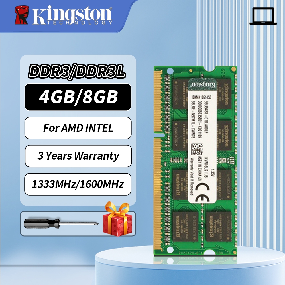 [กรุงเทพฯ sent] Kingston 4GB 8GB DDR3 RAM 1333MHZ 1600MHZ DDR3L Memory SODIMM PC3 12800 RAM for Laptop