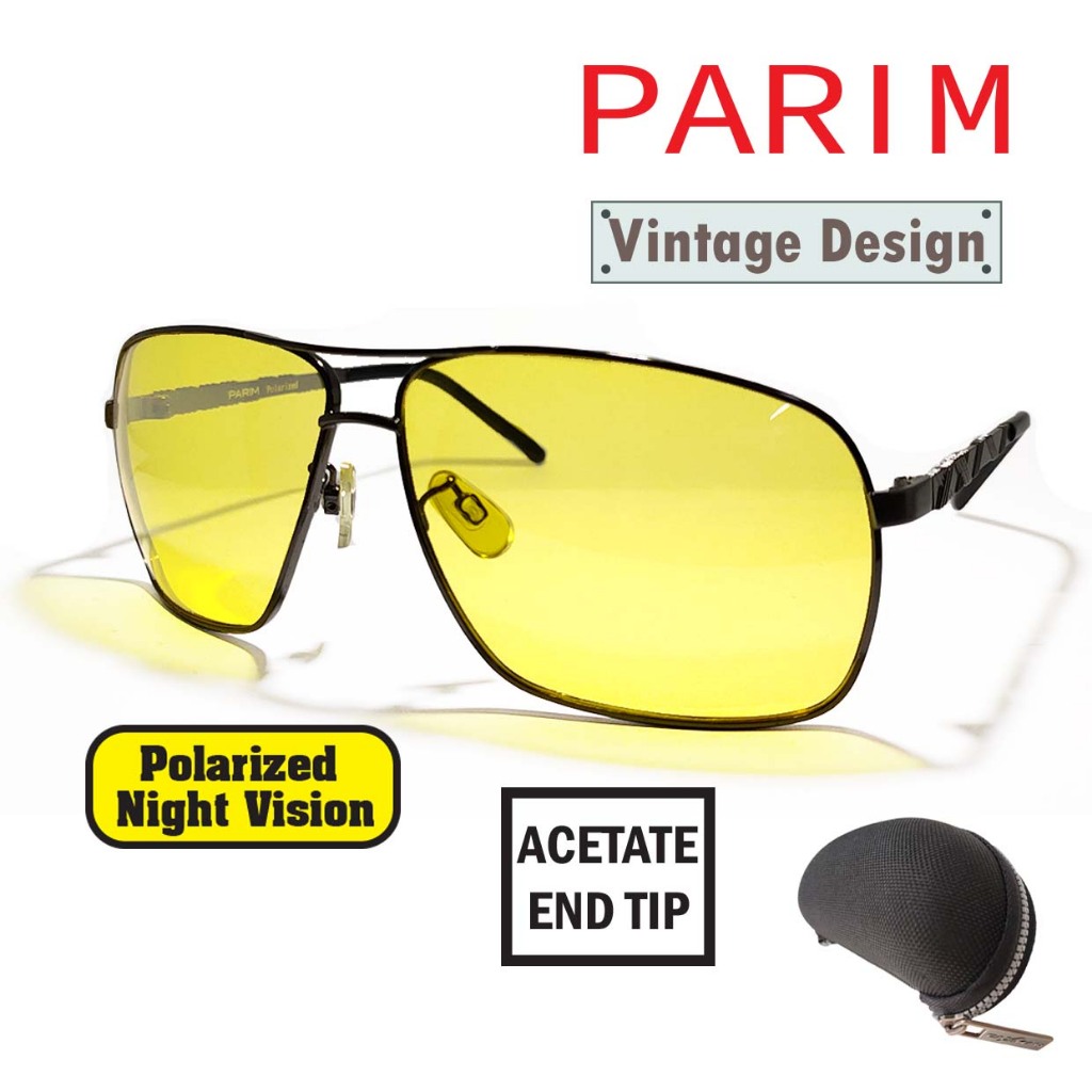 แว่นตัดแสงในเวลากลางคืน Polarized Night Vision เลนส์ลดแสงจากรถที่สวนเลน พร้อมป้องกัน UV400