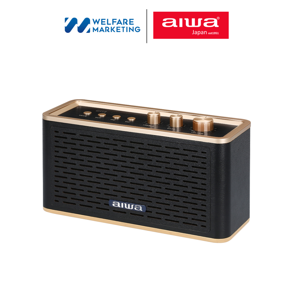 [ผ่อน 0%] AIWA Retro GO Bluetooth Speaker ลำโพงบลูทูธพกพา BASS++