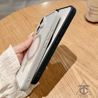 ส่งจากไทย เคสอะคริลิคชาร์จได้ ขอบสี งานกล่องขาว สำหรับ ไอโฟน 16 Pro Max 13 11 12 14 15 17 PROMAX 7 8 plus xr x xs max