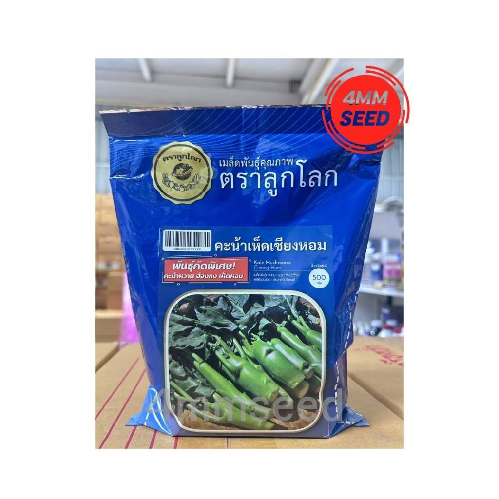 คะน้าเห็ดเชียงหอม ตราลูกโลก ขนาด 500 กรัม