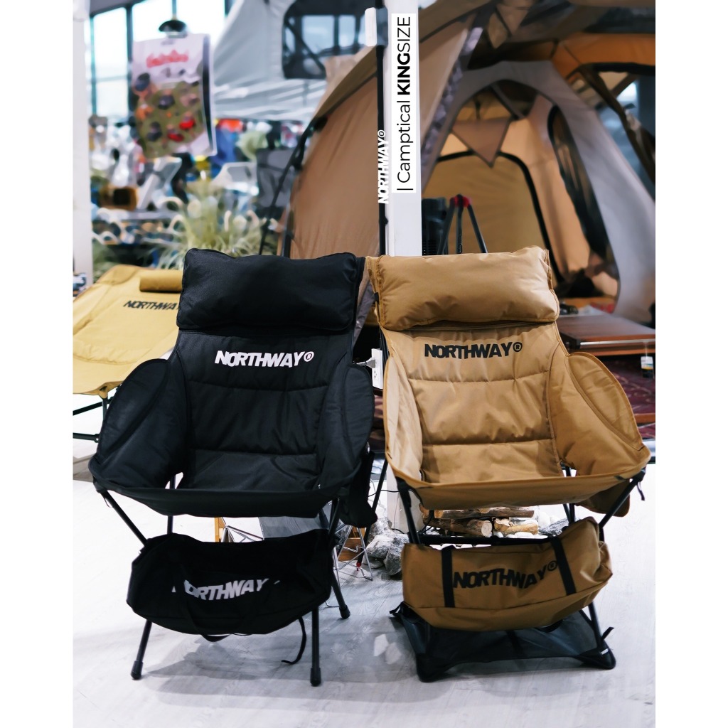 เก้าอี้พับแคมป์ปิ้ง Northway รุ่น King Size หน้ากว้าง นั่งสบายกว่าเดิม มีที่พักแขน เก้าอี้แคมป์ปิ้ง