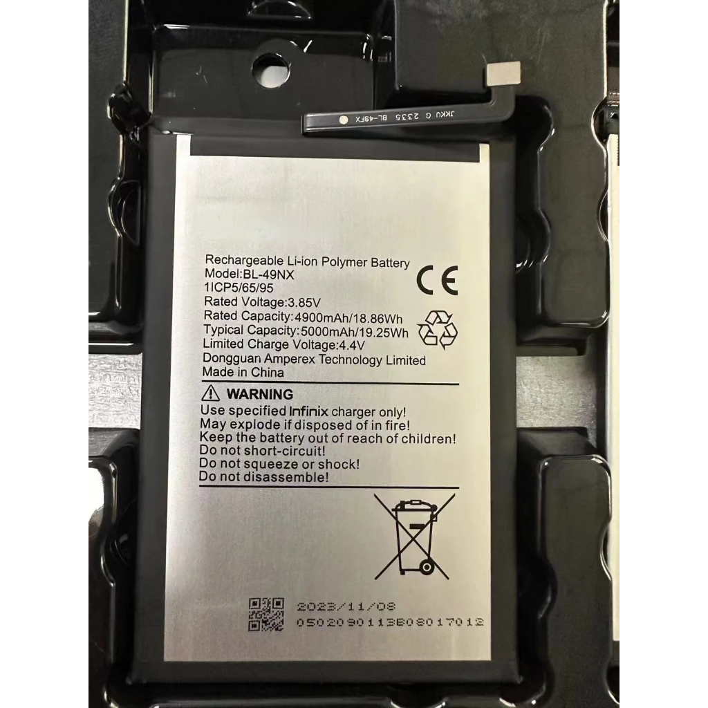 แบตเตอรี่แท้ BL-49NX สำหรับโทรศัพท์ lnfinix 30i ร้อน/X669/ X6516/Smart 7 hd/ Smart 8 bl-49nx ความจุแ