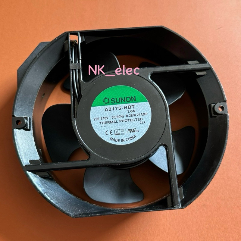 A2175-HBT พัดลม 6นิ้ว ขนาด 171x151x51mm ไฟ220VAC 0.28/0.24A แบบแจ็คเสียบ 2 ขา BRUSHLESS