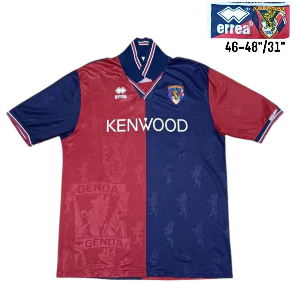 ERREA KENWOOD GENOA 1994-95 JERSEY Football เสื้อบอล เออร์เรีย เคนวูด เจนัว มือสองงานแท้ สภาพดี มีตำ