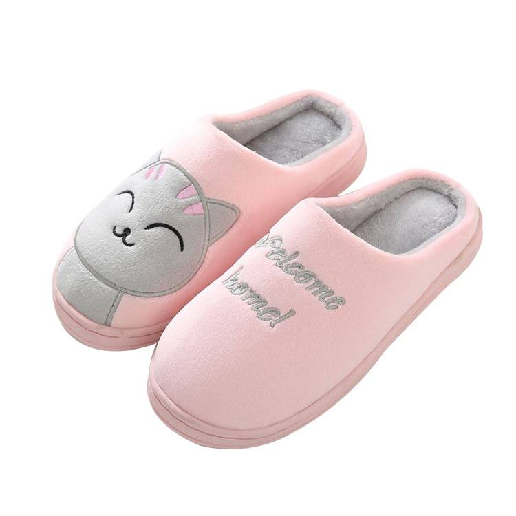 AT.homemart slippers รองเท้าสลิปเปอร์ แมวขนนุ่ม รองเท้าแฟชั่น รองเท้าใส่ในออฟฟิต กันลื่น ใส่ในบ้าน หรือ ใส่ที่ทำงาน
