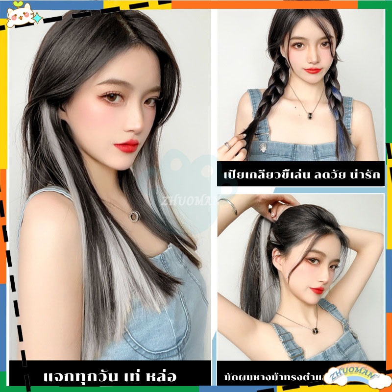 ช่อผมไฮไลท์ กิ๊บผมไฮไลท์ ผมไฮไลท์ วิกผมไฮไลท์ ผมต่อ วิกผม วิกผมผู้หญิง กิ๊บผมตรง หลากหลายเฉดสีไฮไลต์ให้เลือก